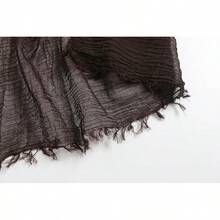 Lightweight Summer Scarf Light Shawl Wrap Linen Feel Scarves For Men And Women - 棉棕色漸層色 - 查看 8