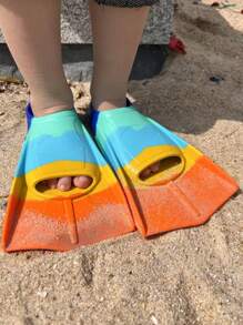 1 对，短款青少年脚蹼游泳脚蹼，游泳训练脚蹼，适合女孩、男孩、成人、男士和女士初学者