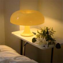 USB Powered Acrylic Mushroom Night Light Changing LED Ambient Lamp In Beige/White For Bedroom/Office/Study, Multi-Scenario Mood Lighting & Decorative Reading Lamp"