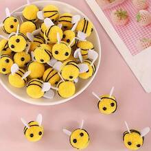 20 piezas Mini Abejas de Fieltro, Pompones de Artesanía de Animales de Poliéster para Ropa DIY, Sombreros, Scrapbooking, Joyería, Decoraciones de Fiesta - No se Requiere Energía - Multicolor - Ver 1
