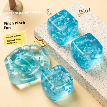 2025 New 1/2/3/4pcs Ice Crystal Water Cube Stress Relief Squeeze Toy, Sensory Fidget Toy For Optimal Relaxation. This Stress Relief And Relaxation Toy In Ice Cube Shape Can Help You Destress When Feeling Tense, Bored Or Excited. The Toy Is Filled With Pink, Purple And Blue Colors, Toys For Boys, Toys For Girls, Children's Gifts - Surprise Gifts - Birthday Gifts - Christmas Gifts - Easter Gifts - New Year Gifts - Gifts - Toys