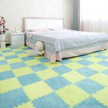 4 piezas Alfombra de mesita de noche, Alfombrilla de piso de espuma suave entrelazada, Alfombrilla lavable y cortable, Alfombrilla de ventana flotante, Tatami, Alfombrilla de rompecabezas, Alfombra suave, Alfombra suave grande, Alfombrilla cuadrada pequeña, Alfombra de dormitorio, 12 X 12 pulgadas, Combinación multicolor - Multicolor - Ver 5