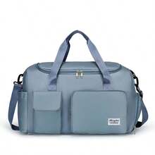 1 pieza Bolso de fitness/yoga, con compartimento para zapatos y separador de ropa húmeda, material duradero beige, bolsa de viaje, bolsillo de separación seco y húmedo, bolso ligero de mano, bolso de fin de semana, unisex, adecuado para entrenamiento, viaje, fitness, natación, avión, viaje de negocios y vacaciones - Multicolor - Ver 17