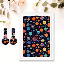 1 coală de hârtie de transfer pentru lut polimeric, imitație de marmură retro abstract flori lut transfer hârtie pentru cercei din lut polimeric, vintage flori margarete transfer hârtie lut bijuterii pictură în ulei bijuterii - Multicolor - Vizualizare 18