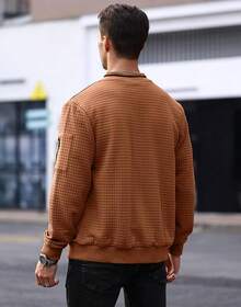 Mens Casual Lightweight CoatChristmas MQ4K - 棕色 - 查看 7