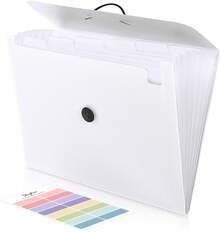 Pink School Office Supplies, Accordion File Organizer - Pocket Letter Size Expanding Folder School & Office - Portable Document Organizer DZC0 - 白色 - 查看 9