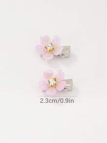 20个/套 水钻花朵发夹，适合女孩，侧刘海夹，日常佩戴，不会损伤头发 - 彩色 - 查看 5