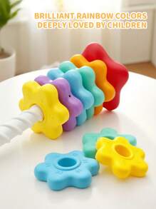 彩虹塔旋转堆叠玩具，彩色套圈，儿童益智早教玩具积木形状匹配，色彩识别，手眼协调和旋转拼图，生日、圣诞节或万圣节的完美礼物，适合男孩和女孩，适合返校季、万圣节、圣诞节