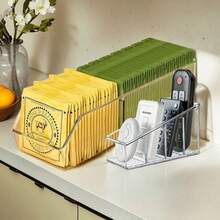 1pc Transparent Grid Desk Organizer Box, Multi-Functional Coffee Table Storage Box, Back To School Essential - Multicolor - View 1