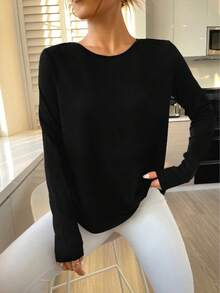 几何网眼拼接郁金香印花后背运动T恤 黑色 春季 - 黑色 - 查看 6