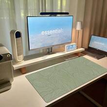 波西米亚风绿叶桌垫 | 加长鼠标垫,缝边设计 | 可水洗防滑橡胶底座 | 自然灵感设计,适用于办公室或家庭工作空间,家庭办公配件 | 自然风格装饰 | 鼠标垫,游戏鼠标垫,桌面配件,办公用品,桌垫 - 彩色 - 查看 5