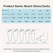 1 Pair Unisex Anti-Slip Socks, Designed For Swimming, Diving And Other Water Activities. These Breathable And Lightweight Socks Are Suitable For Both Men And Women, Making Them An Ideal Choice For Summer Wear As They Help Reduce Foot Fatigue And Are Easy To Carry To The Beach Or Seaside. Please Note That These Socks Are Relatively Thin, So Please Purchase Carefully.
