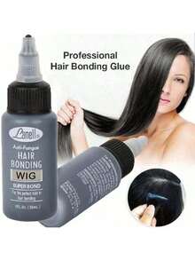 黑色头发编织粘合剂防水抗真菌头发粘合胶超级粘合，完美固定头发粘合蕾丝胶