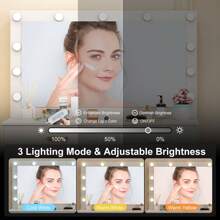 Makeup Vanity Table With Mirror,5 Drawers Storage Shelves,3 Color Modes,10 LED Lights Adjustable Brightness Mirror,Bedroom Furniture,For Women Gift