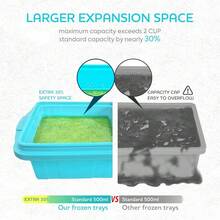 Silicone Freezer Tray With Lid-Soup Freezer Container Molds-2-Cup Extra Large Ice Cube Tray-Makes 4 Perfect 500ml Portions Cubes, For Freezing Soup,Stews,Sauces.Oven&Dishwasher-Safe(2-Pack)-585515 - 2 cốc - Xem 6