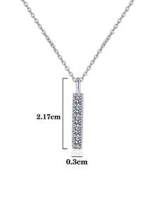 1pc Simple And Versatile 925 Silver 0.5ct Moissanite Pendant Necklace, Suitable For Women's Daily Wear, Anniversary And Jewelry Gift