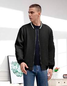 Mens Casual Lightweight CoatChristmas MQ4K - 黑色 - 查看 10