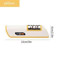 Elektryczna ostrzałka do noży kuchennych, 3-stopniowe ostrzenie i polerowanie, narzędzie do ostrzenia noży, odpowiednia do noży stalowych i ceramicznych, profesjonalna elektryczna ostrzałka do noży z 3-stopniowym ostrzem diamentowym, precyzyjna prowadnica kątowa 20° do szybkiego ostrzenia, naprawy/renowacji/polerowania ostrzy