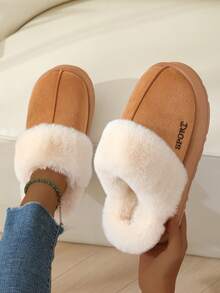 نعال منزلية سميكة ودافئة مبطنة بفرو سميك للرجال والنساء، نعال سميكة مانعة للانزلاق للاستخدام الداخلي والخارجي