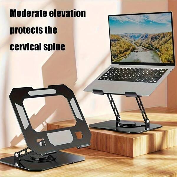 Portable Laptop Stand - 360° Rotatable Base, Adjustable, Foldable Desktop Stand, Compatible With For Ipad And Mobile Devices, Gadget Support | Safety Equipment Hook, Tablet Stand