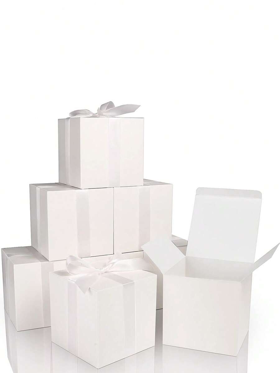2pcs/8pcs/16pcs White Square Paper Boxes, Small White Boxes, For Cosmetics, Perfumes, Candles, Universal Gift Packaging, 80mm X 120mm, Party Decor, Small Business Supplies, Wedding Decor, Birthday, Gift Boxes, Wedding Favors, Holiday Guest Gifts