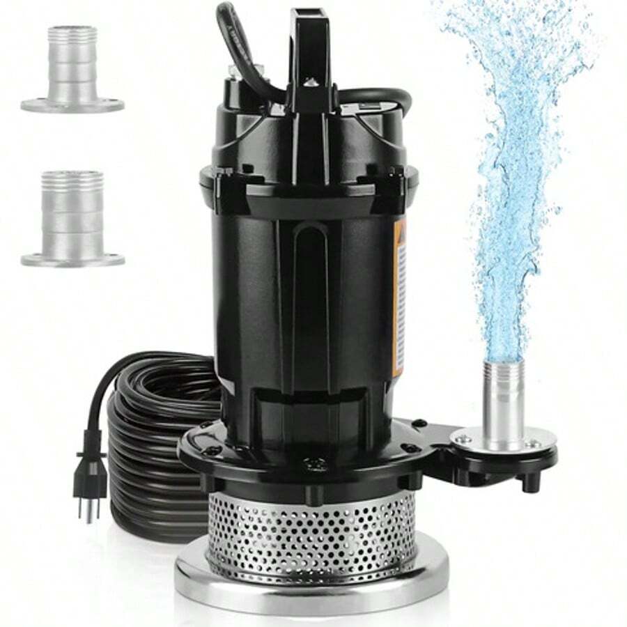 Bomba Sumergible Metálica 1/2 Hp Para Agua Limpia Sucia - Tipo de Enchufe B USA (110-127V) - Ver 1
