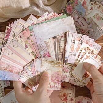 MOCARD 1 包 100 张复古剪贴簿材料纸美学垃圾日记本艺术笔记本 DIY 拼贴卡片设计纸手工手账个性化素描本办公室和学校用品