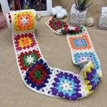 Dây viền móc kiểu Boho dài 1/2/4/10 thước - Họa tiết hoa rực rỡ, cuộn 72 inch, dùng cho quần áo, túi xách, giày dép, đồ thủ công và các dự án DIY, tuyệt vời cho may vá, thêu thùa và phụ kiện du lịch, móc len - Nhiều màu - Xem 6