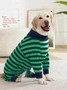 1 قطعة ملابس نوم/ملابس منزلية مطبوعة مرنة ناعمة ومريحة للكلاب الكبيرة، ملابس حيوانات أليفة للخريف/الشتاء