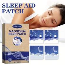 WOODSLEEP 32 Lavender Magnesium Night Patches With Coconut Oil & Lavender Essential Oil - Gentle Overnight Wear For Restful Sleep Support And Skin Moisturizing, Formaldehyde-Free Alcohol-Free Formula, Suitable For All Skin Types, Men & Women - Blue - View 1