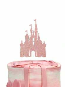 1pc Castle Cake Topper, Castle Theme Birthday Party Decoration, Pink Gold Princess Castle Birthday Party Decoration, Princess Babyshower Birthday Party Decoration Supplies,Wedding Cake Decoration, Blue Silver Castle Suitable For Ice And Snow Theme Cake Decoration (Four Colors) - Multicolor - View 15