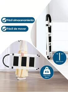 Escalera De Acero Tubular Tipo Tijera Plegable 3 Escalones - Negro - Ver 4