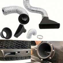 Car Carbon Pattern Air Inlet - Front Bumper Intake Pipe, Heat Dissipation - Silver - View 3