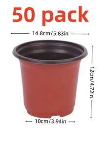 50个装塑料锥形育苗杯，带排水孔，传统风格，适用于室内外种植、花园和草坪护理、盆栽工具和容器配件