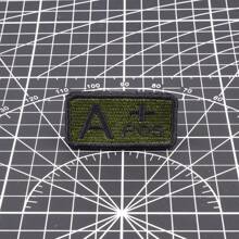 1 件军绿色战术血型刺绣补丁带钩环，适用于服装刺绣军事徽章 - 彩色 - 查看 7