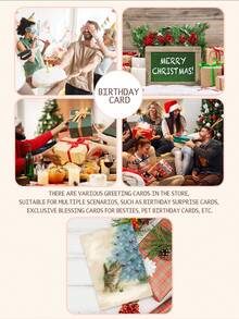 1PC Christmas Cat Card With Envelope - Universal Christmas Holiday Wishes - Festive Cat & Christmas Tree Design - Perfect For Friends, Family, Cat Lovers & Everyone On Your List - Multicolor - View 3