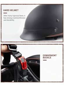 1Pc Motorcycle Helmet Black Moto Anti Fall Helmet Motobike Helmets Riding Half Helmet Motocross Helmet Four Seasons Use ABS Material Motorcycles Accessories Rider Gift - Multicolor - View 5