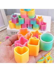 12/24/36/60pcs Rainbow Party Favors, Random Shaped & Colored Mini Plastic Toys, Stress Relief Spring Toys, Suitable For Birthday Gifts, Carnival Prizes, Stuffer For Gift Bags, Unisex - Multicolor - View 8