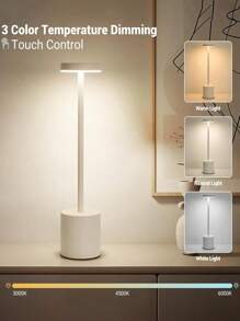 1个便携式无线LED台灯，可调光三色变换，亮度可调，可充电触控夜灯，适用于办公室、书房、卧室、餐厅、客厅、酒吧，也可作为节日礼物。