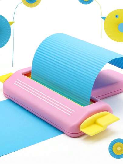 1pc Pink/Blue Craft Paper Crimper For Chip Bag Projects, Perfect For Cutting Aluminum Foil, Cardboard And Wax Paper
