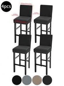 1 cái/2 cái/4 cái/6 cái/30 cái Vỏ bọc ghế bằng lụa sữa kaki chống thấm nước, Thiết kế tối giản cổ điển, Vỏ bọc chống bụi co giãn cho ghế khách sạn, nhà hàng, phòng khách, Có sẵn màu đen, xám nhạt, xám sao băng - Nhiều màu - Xem 24