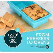 Silicone Freezer Tray With Lid-Soup Freezer Container Molds-2-Cup Extra Large Ice Cube Tray-Makes 4 Perfect 500ml Portions Cubes, For Freezing Soup,Stews,Sauces.Oven&Dishwasher-Safe(2-Pack)-585515 - 2 cốc - Xem 8