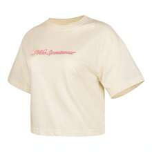 Nike Camiseta corta de manga corta con cuello de punto para mujer AS W NSW CLUB SS CROP camiseta CC - Blanco - Ver 1