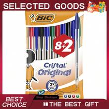 BIC Cristal Original Ballpoint , Comfortable Biro Pens, Medium Point (1.0mm), Assorted Colours, Pack Of 10 - 1 - Xem 10