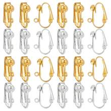 20 chiếc kẹp tai lò xo, thích hợp cho khuyên tai không cần xỏ lỗ, linh kiện chuyển đổi khuyên tai kẹp bằng đồng thau để tự làm khuyên tai và khuyên tai không cần xỏ lỗ. - Nhiều màu - Xem 1