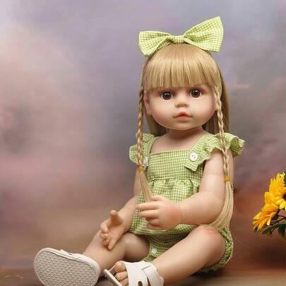 55 cm realistisk reborn docka mjuk nyfödd docka flicka leksakspresentdocka silikon helkropp verklighetstrogna