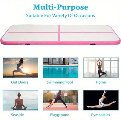 10Ft Tumbling Gymnastics Mat Track Inflatable Gymnastics Mat Air Tumbling Track Fitness Mat Suitable For Gymnastics Yoga Kickboxing Hip-Hop Training