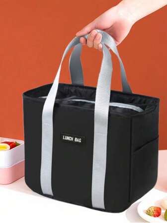 1 pezzo Borsa termica per il pranzo, Borsa termica per il pranzo di grande capacità, adatta per lavoro, viaggi all'aperto, picnic e isolamento con ghiaccio. Impermeabile e resistente all'olio, adatta per studenti e lavoratori d'ufficio per trasportare i pasti