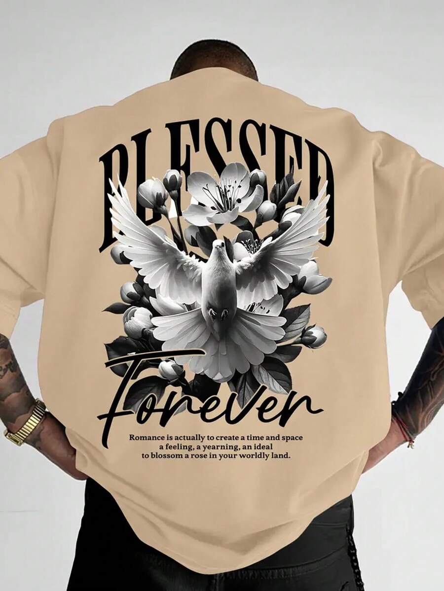 Men's Casual Versatile Simple Graphic Print Short Sleeve T-Shirt