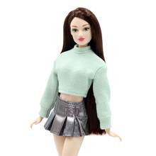 Defa Lucy 11.5 英寸时尚娃娃 - 浅绿色毛衣 & 银色热闪亮百褶裙 & 银色闪亮踝靴，优雅轻盈，风格清新飘逸。 - 薄荷綠 - 查看 6